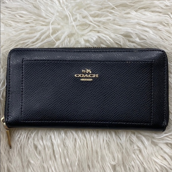 Black leather coach wallet main image 0